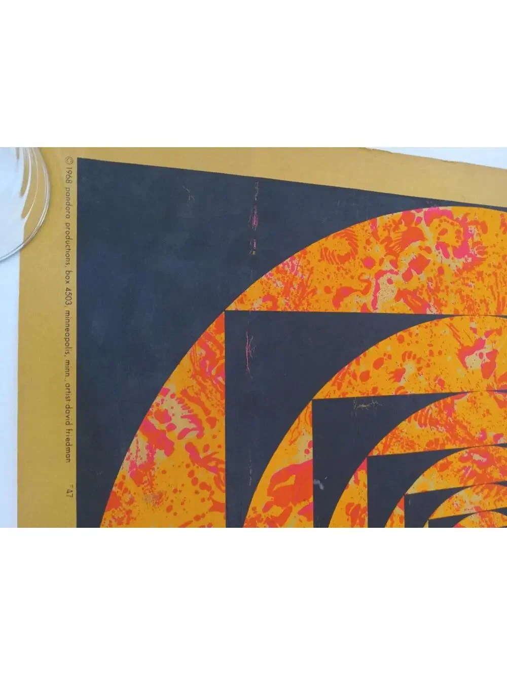 Vintage Original Psychedelic Geometric Poster 1968 David Friedman Blackllight - Picture 5 of 6